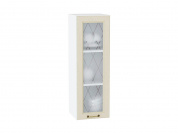 Шкаф верхний с 1-ой остекленной дверцей Ницца 920*300*318 Дуб крем / Белый