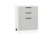 Шкаф нижний с 3-мя ящиками Нео 816*600*480 Grey Silk / Белый