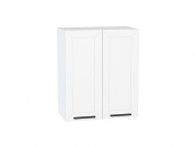 Шкаф верхний с 2-мя дверцами Глетчер 716*600*318 Айленд Силк / Белый