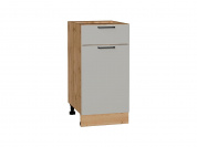 Шкаф нижний с 1-ой дверцей и ящиком Флэт 816*400*478 Light Grey In 2S / Дуб Вотан