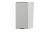 Шкаф верхний угловой Фрейм 920*600*600 Grey Silk / Белый