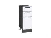 Шкаф нижний с 3-мя ящиками Фрейм 816*300*484 White Silk / Graphite