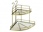 Полка угловая 2-х ярусная малая 440*230*230 Античная бронза