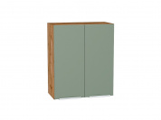 Шкаф верхний с 2-мя дверцами Фьюжн 716*600*320 Silky Mint / Дуб Вотан