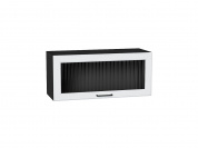 Шкаф верхний горизонтальный остекленный Барселона 358*800*324 Белый / Graphite