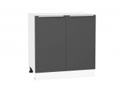 Шкаф нижний с 2-мя дверцами Фьюжн 816*800*480 Stormy Silk / Белый