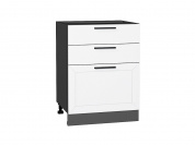 Шкаф нижний с 3-мя ящиками Глетчер 816*600*480 Айленд Силк / Graphite