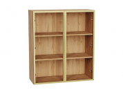 Шкаф верхний с 2-мя остекленными дверцами 920*800*322 Золотой / Дуб Вотан