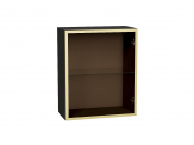 Шкаф верхний с 1-ой остекленной дверцей 716*600*322 Золотой / Graphite