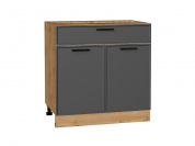 Шкаф нижний с 2-мя дверцами и ящиком Фрейм 816*800*484 Stormy Silk / Дуб Вотан