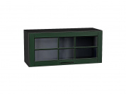 Шкаф верхний горизонтальный остекленный Дублин 358*800*318 Special Green / Graphite