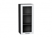 Шкаф верхний с 1-ой остекленной дверцей Барселона 920*400*324 Белый / Graphite