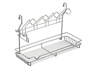 Полка одноярусная с подставкой для 4-х кружек 265*390*173 Хром