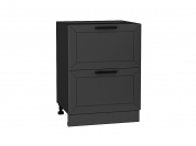 Шкаф нижний с 2-мя ящиками Глетчер 816*600*478 Маренго Силк / Graphite