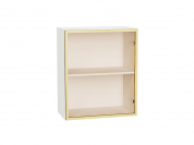 Шкаф верхний с 1-ой остекленной дверцей 716*600*322 Золотой / Белый