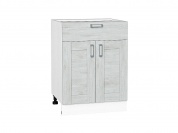 Шкаф нижний с 2-мя дверцами и ящиком Лофт 816*600*480 Nordic Oak / Белый