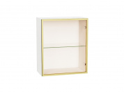Шкаф верхний с 1-ой остекленной дверцей 716*600*322 Золотой / Белый