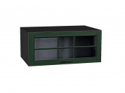 Шкаф верхний горизонтальный остекленный глубокий Дублин 358*800*574 Special Green / Graphite