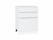 Шкаф нижний с 3-мя ящиками Фьюжн 816*600*480 Silky White / Белый