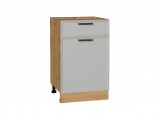 Шкаф нижний с 1-ой дверцей и ящиком Фрейм 816*500*484 Grey Silk / Дуб Вотан