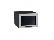 Шкаф верхний горизонтальный остекленный глубокий Глетчер 358*500*574 Гейнсборо Силк / Graphite