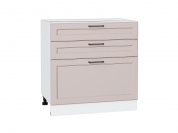 Шкаф нижний с 3-мя ящиками Барселона 816*800*484 Кашемир / Белый