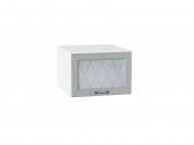 Шкаф верхний горизонтальный остекленный глубокий Ницца 358*500*574 Графит / Белый