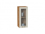 Шкаф верхний с 1-ой остекленной дверцей Ницца 716*300*318 Агат / Дуб Вотан