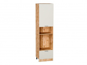 Шкаф пенал с 1-ой дверцей и ящиком под технику Флэт 2336*600*574 Cashmere In 2S / Дуб Вотан