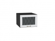 Шкаф верхний горизонтальный остекленный глубокий Ницца 358*500*574 Белый / Graphite