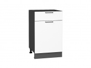 Шкаф нижний с 1-ой дверцей и ящиком Флэт 816*500*478 White In 2S / Graphite