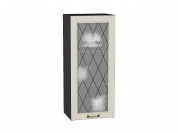 Шкаф верхний с 1-ой остекленной дверцей Ницца 920*400*318 Дуб крем / Graphite