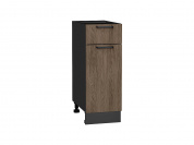 Шкаф нижний с 1-ой дверцей и ящиком Флэт 816*300*478 Brown Casella Oak 2S / Graphite