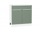 Шкаф нижний с 2-мя дверцами и ящиком Фьюжн 816*800*480 Silky Mint / Белый