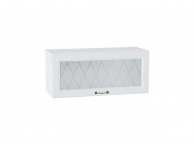 Шкаф верхний горизонтальный остекленный Ницца 358*800*318 Белый / Белый