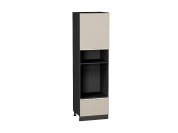 Шкаф пенал с 1-ой дверцей и ящиком под технику Фьюжн 2132*600*576 Cream Silk / Graphite