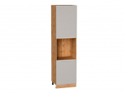 Шкаф пенал с 2-мя дверцами под технику Фьюжн 2336*600*576 Clay Silk / Дуб Вотан