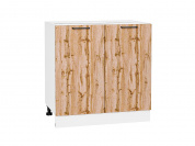 Шкаф нижний с 2-мя дверцами Флэт 816*800*478 Wotan Oak 2S / Белый