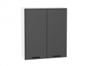 Шкаф верхний с 2-мя дверцами Фрейм 920*800*324 Stormy Silk / Белый