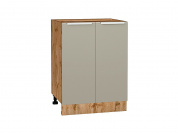 Шкаф нижний с 2-мя дверцами Фьюжн 816*600*480 Silky Grey / Дуб Вотан