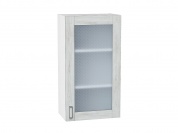 Шкаф верхний с 1-ой остекленной дверцей Лофт 920*500*320 Nordic Oak / Белый