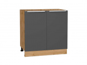 Шкаф нижний с 2-мя дверцами Фьюжн 816*800*480 Stormy Silk / Дуб Вотан