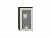 Шкаф верхний с 1-ой остекленной дверцей Ницца 716*400*318 Агат / Graphite