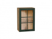 Шкаф верхний с 1-ой остекленной дверцей Дублин 716*500*318 Special Green / Дуб Вотан
