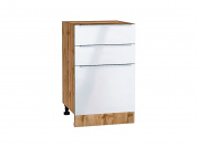 Шкаф нижний с 3-мя ящиками Фьюжн 816*500*480 Angel / Дуб Вотан