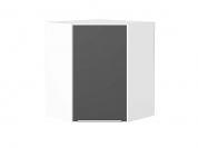 Шкаф верхний угловой Фьюжн 716*600*600 Stormy Silk / Белый