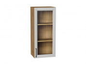 Шкаф верхний с 1-ой остекленной дверцей Сканди 920*400*320 Grey Silkwood / Дуб Вотан