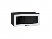 Шкаф верхний горизонтальный остекленный глубокий Барселона 358*800*578 Белый / Graphite