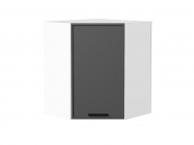 Шкаф верхний угловой Фрейм 716*600*600 Stormy Silk / Белый