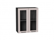 Шкаф верхний с 2-мя остекленными дверцами Барселона 716*600*324 Кашемир / Graphite